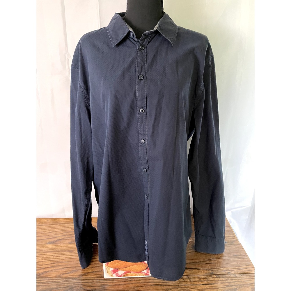 CALVIN KLEIN Men's Button Up Shirt Size XL Gray Long Sleeve Modern Office Casua